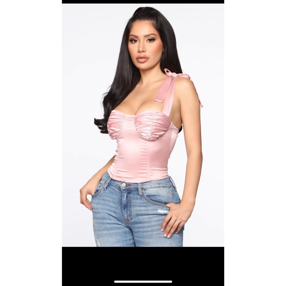 Off With My Heart Corset Top - Blush